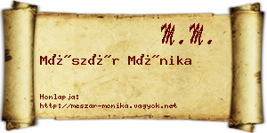 Mészár Mónika névjegykártya